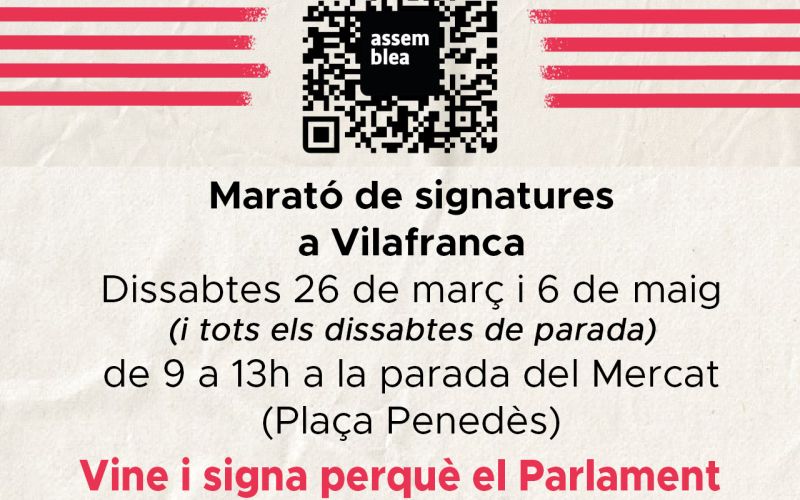 Vilafranca recull signatures perquè el Parlament no deixi la repressió impune